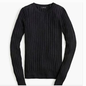 J Crew Tippi Ribbed Merino Wool Sweater Black